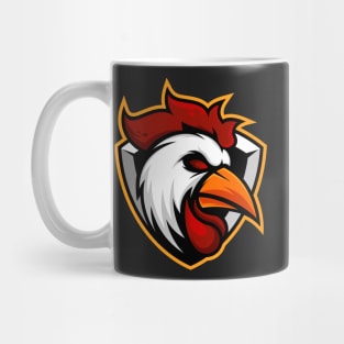 Rooster chicken mascot esport logo design Mug